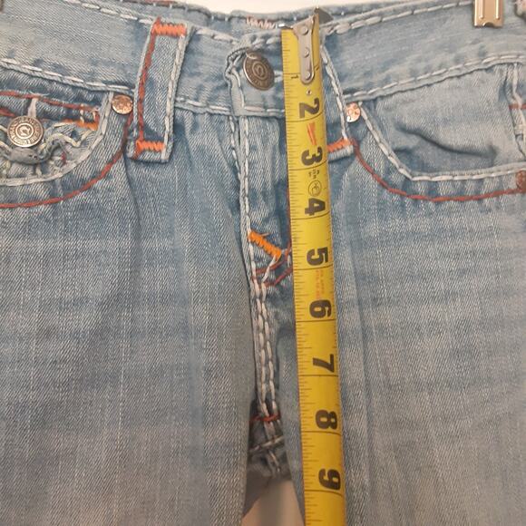 True Religion Jeans Girls Size 6 Distressed Thick Stitch Flap Pockets Made USA - Picture 10 of 11